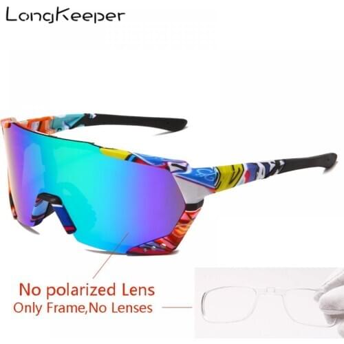 LongKeeper Men Polarized Sunglasses With Glasses Frame Outdoor Sport Windproof Sand Goggles Male Oversized Driving Sun Glasses