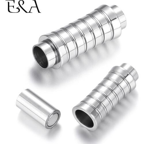 Stainless Steel Magnetic Clasp Tube Hole 6mm Leather Cord Clasps Magnet Buckle DIY Jewelry Making Supplies Bracelet Components