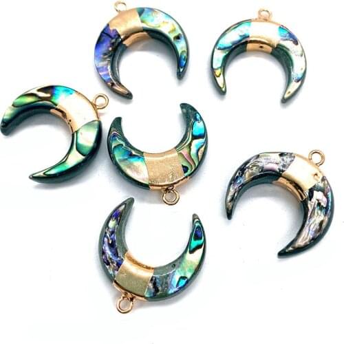 Abalone Shell Necklace Pendant Moon Shaped Bracelet Necklace Pendant DIY Exquisitely Made Ladies Jewelry Suitable for Parties