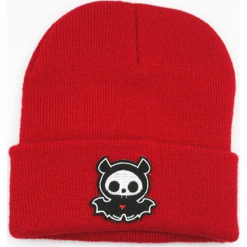 Cartoon ghost embroidery Thicken knitted hat winter warm hat Skullies cap beanie hat for kid men women 53
