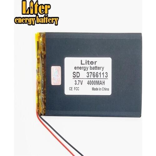 Size 3766113 3.7V 4000mah Lithium polymer battery with Protection Board For 7 inch Tablet PC