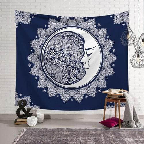 Sun Moon Palm Boho Tapestry Hippie Wall Hanging Bedspread Throw Cover Home Decor