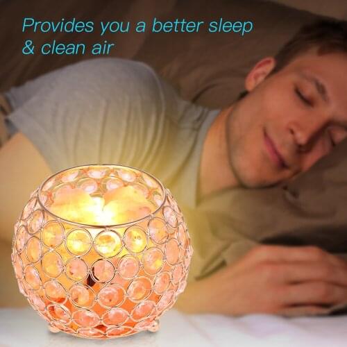 Tomshine Himalayan Salt Desk Light Lamp Dimmable Dial Control E14 Bulb Base Socket Holder for Pub Club Bedroom