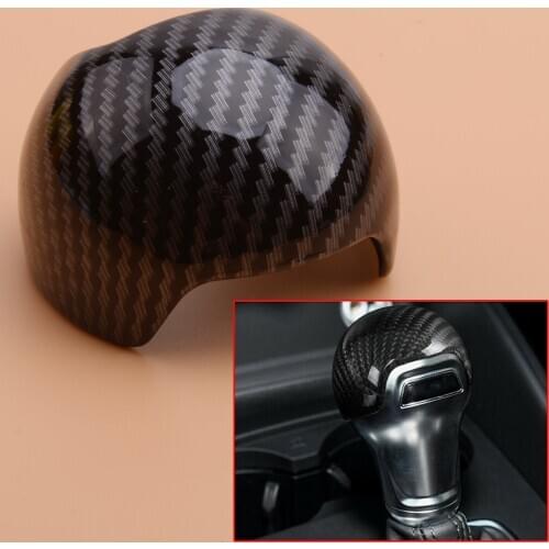 Carbon Fiber Style Interior Gear Shift Knob Head Cover Cap Decoration Trim Fit For Audi A3 S3 8V 2012-2018