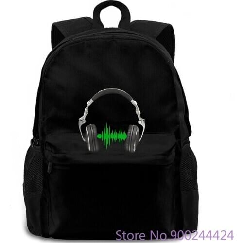 VINTAGE ELECTRO DJ MEN MUSIC WITH HEADPHONES - SHORTSLEEVE PARTY VINYL Tricolor 100% Light backpack