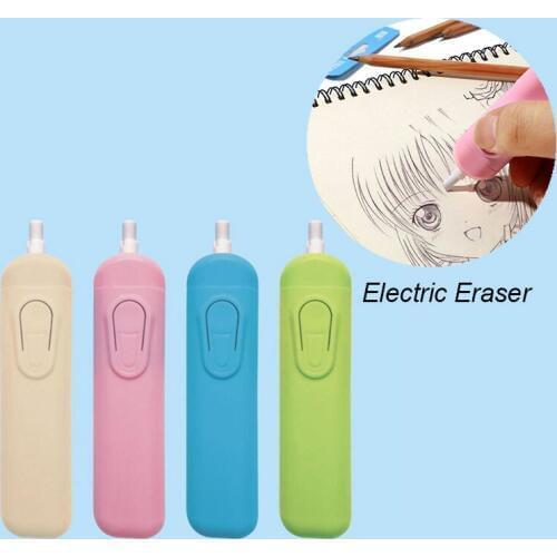 1 pcs Pencil Electric Eraser Sketch Painting Tools Office Gifts Childrens School Supplies Battery Powered