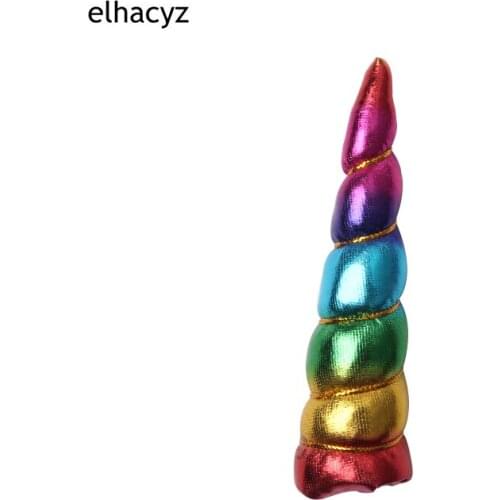 10pcs/lot 4'' Unicorn Horn For Girls 2021 Unicorn Birthday Party Kids DIY Unicorn Horn Headbands Women Glitter Hair Accessories