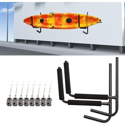 2 Pieces Kayak Storage Hooks Garage Canoe Carrier Rack Surfboard Wall Mounted Bracket Paddle Holder Organizer Accessories