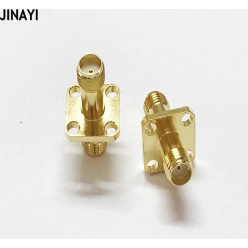 20pcs/lot SMA female 4 holes flange to SMA female jack RF Coaxial adapter Connector