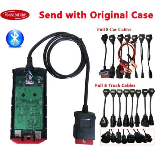 2021 New VCI Vd ds150e Cdp Bluetooth 2017R3 Keygen Obd OBD2 Auto Scanner Diagnostic Tools for Delphis+Full 8 Car/Truck Cables