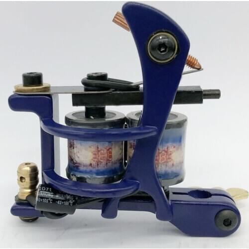 5 Color Professional Coils Tattoo Machine 10 Warp Coils Cast-iron Handmade Tattoo Guns Machine For Liner Shader Free Shipping
