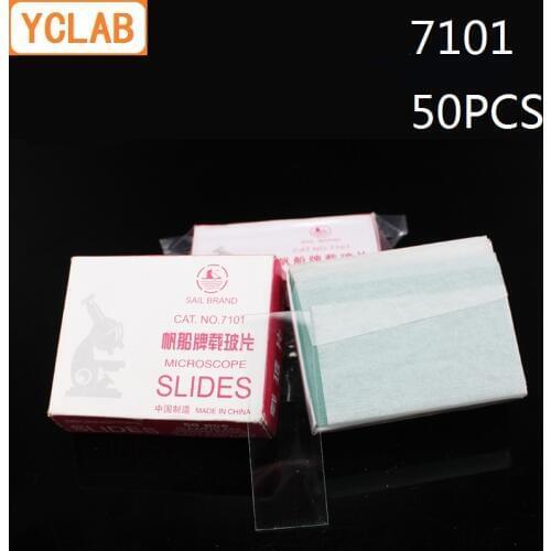 YCLAB 50PCS 7101 Microscope Slides Clear Glass Ground Edges Medical Laboratory Equipment