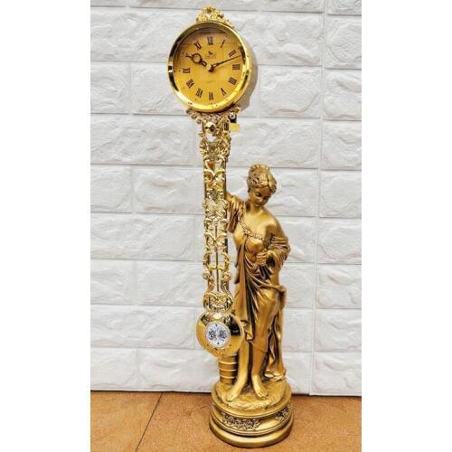 61cm Height Goddess clock, European style seat clock Swing art Beautiful pendulum clock statue crafts tools wedding Decoration