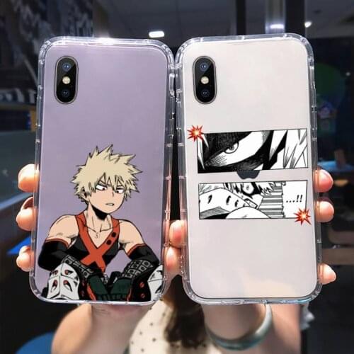 Anime My Hero Academia Phone Case Transparent for iPhone 11 12 mini pro XS MAX 8 7 6 6S Plus X 5S SE 2020 XR