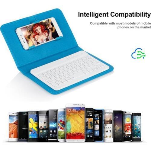 PU Leather Case Micro USB Wireless Bluetooth Keyboard Stand Cover For Android Mobile Phone Cover Phone Case For Samsung Xiaomi