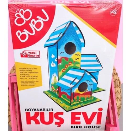 Wooden Bird House 3 Units Home Paintable, Bird Box, Bird Cage for kids hand made activity wooden birds nest, wood painting