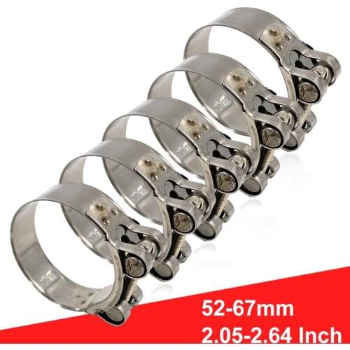 For Slip-on Type Motorcycle Muffler Silencer Exhaust Adjustable Clamp 304 Stainless Steel Clamp Clip Hoop Kit