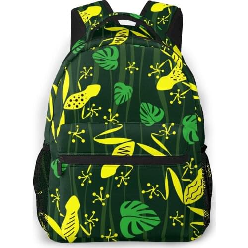 2021 Travel Backpacks Contour Frogs And Leaves And Waves Girl Backpack For Women Large Capacity School Bag For Teenage