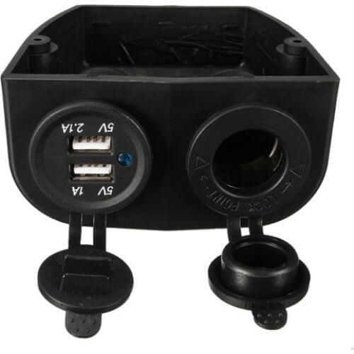 Dual Boat Caravan Car USB Cigarette Lighter Socket Splitter 12V Charger Adapter