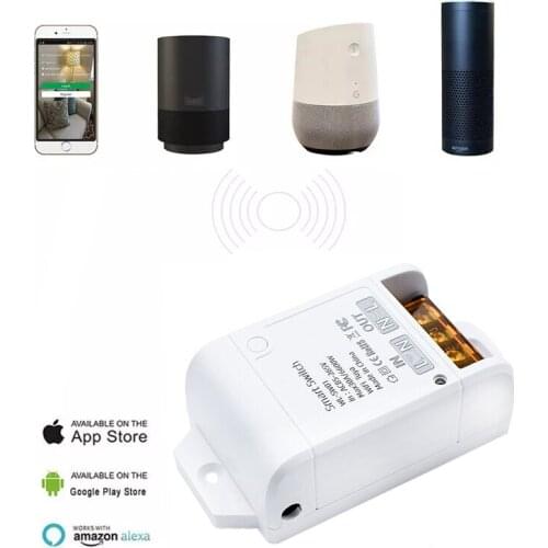 WIFI Mini Switch Tuya Smart Life APP Button Light Switch 1CH AC 85-265V Relay Module Timer Google Home Alexa