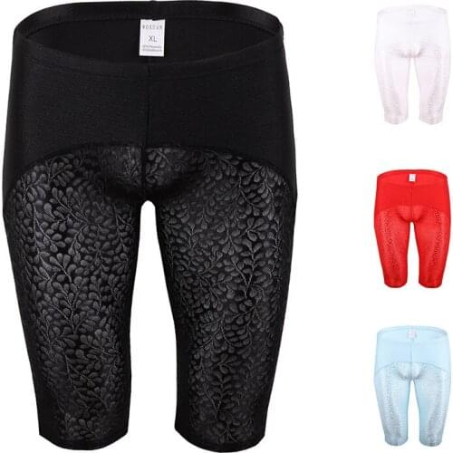 Men Lingerie Lace Panties Long Underwear Breathable Men Underpants Mesh Sissy Pull Stretch Sexy Boxers Male Summer Underwear