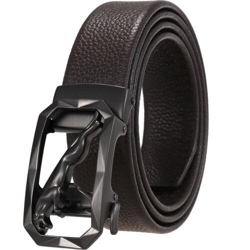 Mens Belt Zinc Alloy Automatic Button Cowhide Belt Fashion Belt LY136-2111-5 Men Fashion Belts for High Quality Ladies