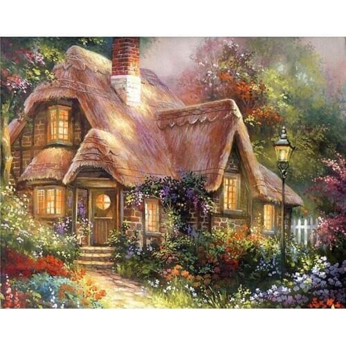 A14967 11CT/14CT/18CT/25CT/28CT oil scenery patterns Counted Cross Stitch DIY Cross Stitch Kits Embroidery Needlework Sets