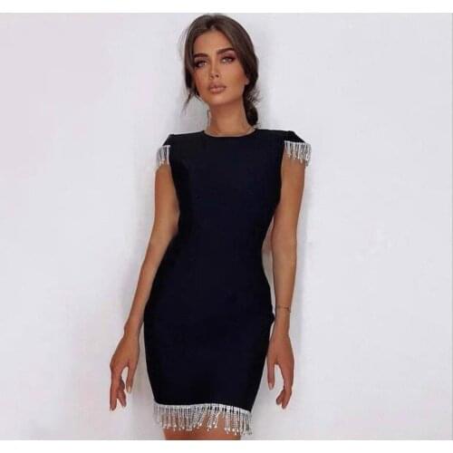2021new sexy feminino mini irregular um ombro colarinho strass decorado alça de ombro bodycon vestido bandagem vestidos