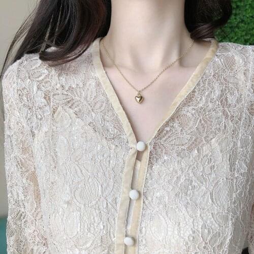 New arrival love metal choker fashion accessory Valentines Day commemorative gift gold necklace for women