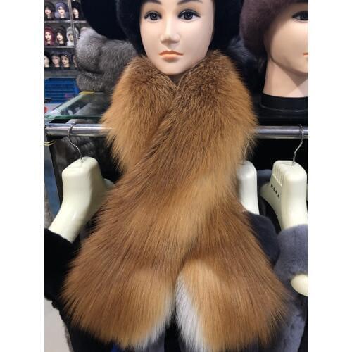New Red Fox Fur Scarf Thick Fur Neck Ring Fox Fur Shawls Cape Mulit Color Top Quality
