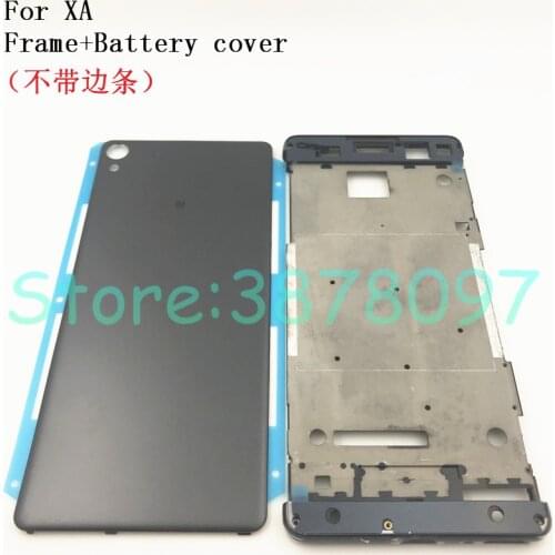 Original Middle Front Frame Bezel Housing For Sony Xperia XA F3111 F3112 F3115+ Replacement Parts With Battery Back Cover+Logo