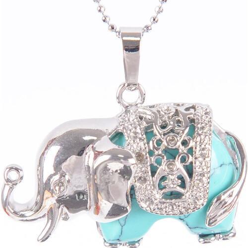 Lovely Elephant Pendants for Child Jewelry Natural Stone Tiger Eye Pink Quartz Lapis Lazuli Aventurine Black Agate D617a—D625a