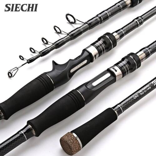 SIECHI 99% Carbon 1.8M 2.1M 2.4M 2.7M 3.0M 3.3M 3.6M Portable Telescopic Fishing Rod Spinning Fish Hand Fishing Tackle Sea Rod