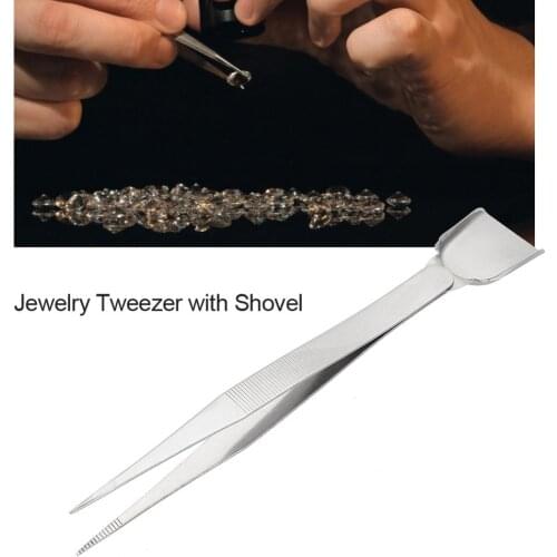 Professional Craft Jewelry Tool Tweezers With Scoop Shovel For Diamond Gem Beads Fashion Jewelry Bead Making Tool for Jeweler