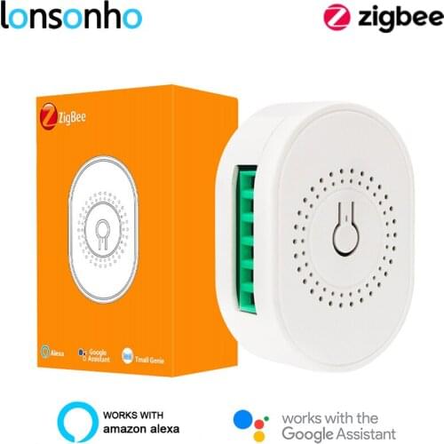 Lonsonho Zigbee Smart Mini Switch Module Relay 2 Way 16A Tuya Smart Life Wireless Remote Control Works With Alexa Google Home