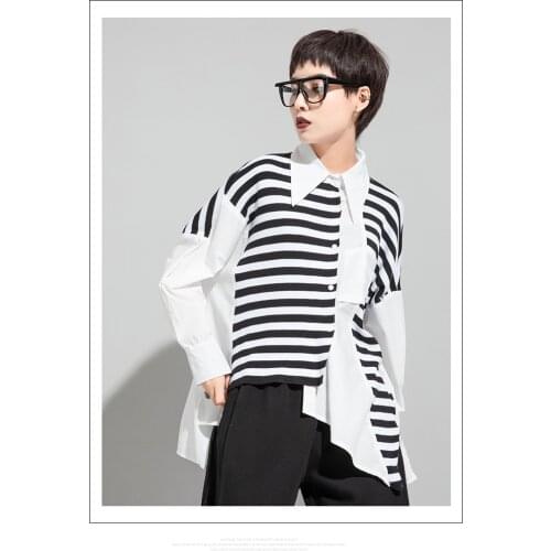 Street design sense three-dimensional cut irregular long-sleeved shirt 2021 autumn men and women with the same personality casua