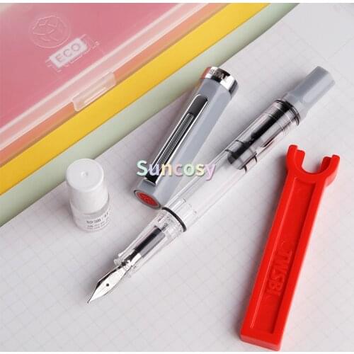 TWSBI Eco Pen Fountain Pen Cement Grey Edition Special, Large Ink Capacity Writing Pen Box,Gift supplies