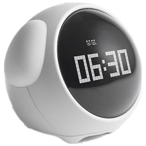 Cute Expression Pixel Kids Alarm Clock Multi Function Electronic Digital Led Night Wake Up Light Table Clock