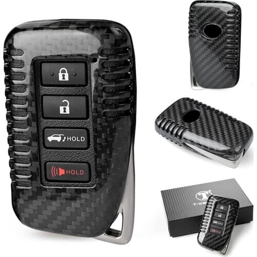 4 Button Car Carbon Fiber Remote Smart Key Fob Case For LEXUS 2014 2015 2016 2017