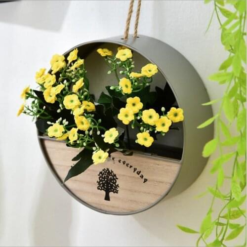 Modern Wall Planters Wall Vase with Flower 13.2 inch Succulent Planter Circle Round Flower Pot Vertical Container Wall Hanging