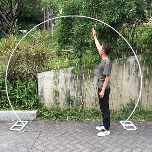 Wedding arch Mariage Decoration Round Backdrop Stand Gold White Metal Arch For Home Party Background Decor