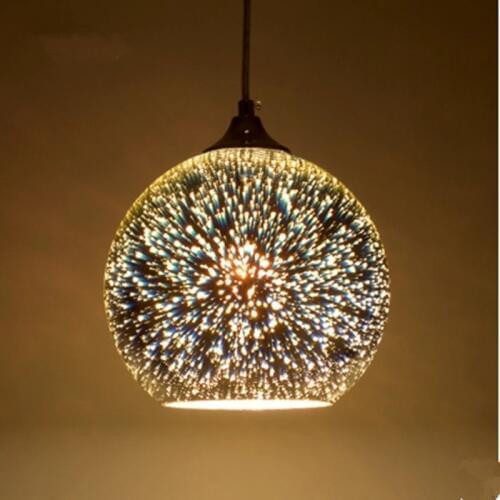 Classic design LED lamp pendant light diameter 15/20cm 3D colorful Plated Glass Mirror Ball hanging light fixture