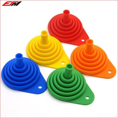 Motorcycle Universal Collapsible Silicone Oil Fuel Funnel Oil Funnel Foldable Hopper Space Saving