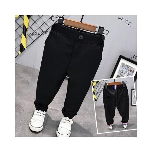 2020 Spring Autumn Childrens Casual Pants Baby Boys Loose Cotton Pants Toddler Black Trousers Childrens Sport Tracksuit Pants