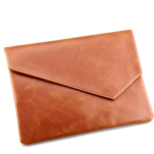 New Vintage Unisex Leather Handbags Envelope Clutch Bag Male Business A4 Portfolio Bag Men Leather Purse Briefcase