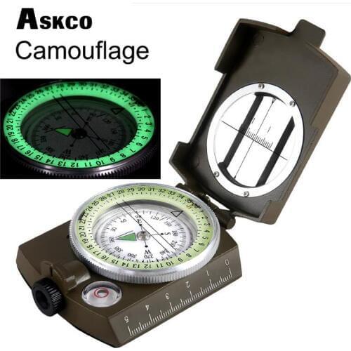 Askco Waterproof Survival Military Compass Hiking Camping Army Pocket Military Lensatic Compass Handheld Military Equipment