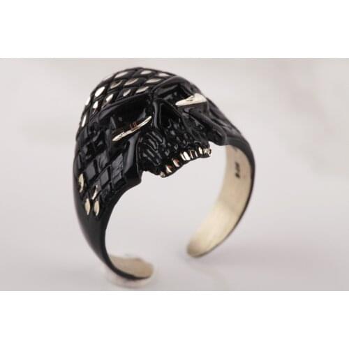 UM US JEWELRY Black Color Dry Head Pattern Men Ring