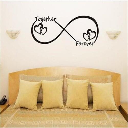 1 PC Carved Wall Sticker LOVE Valentines Day Black English Together Forever Stickers for Bedroom Art Room Decor Wedding 19*57CM