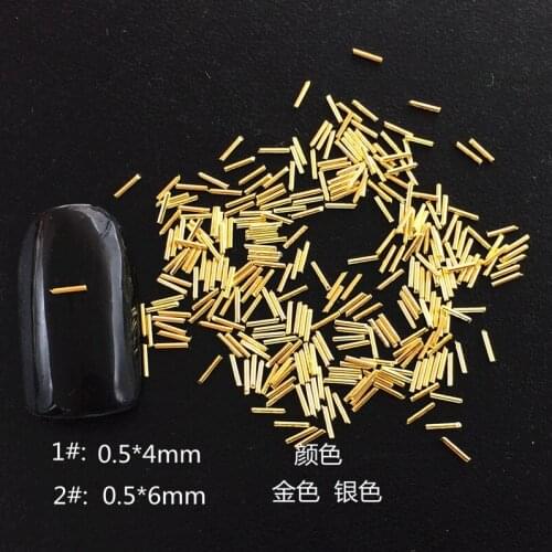 100pcs/bag New 3D Nail Art Decoration Metal Nail Sticker Japanese Mini Stud Rivet Slim Metal rods DIY Charm Nail Tools