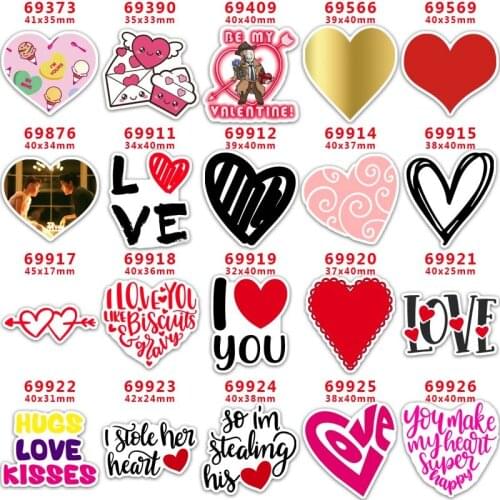 30pcs/lot Valentines Day Printed Planar Resin for Hair Bows Planar Resin PR69373